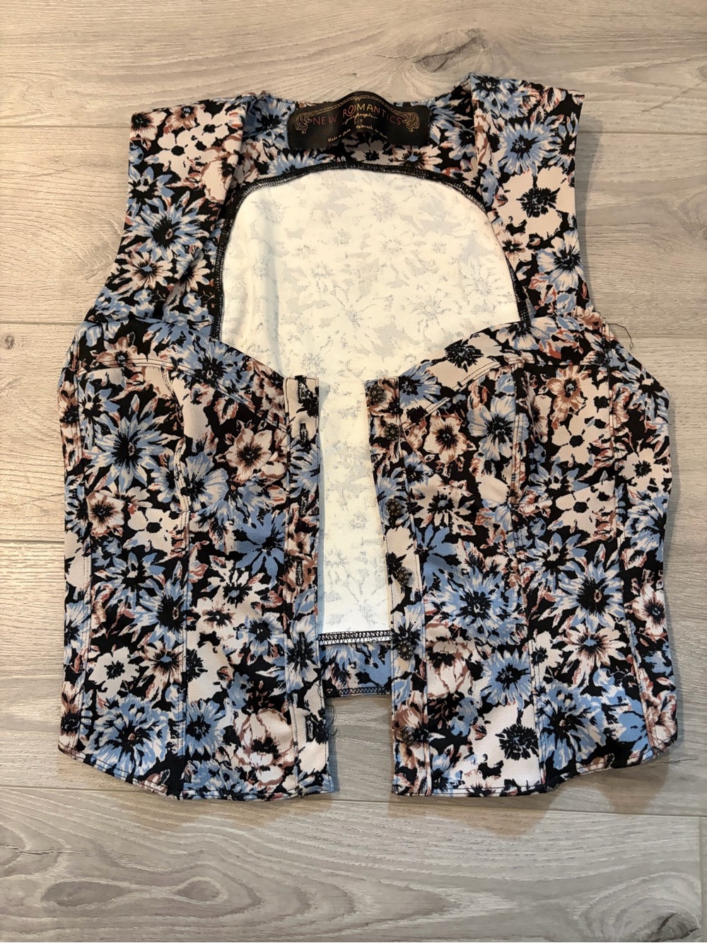 Free People New Romantics Corset Crop Floral Tank size Small - Picture 2 of 8